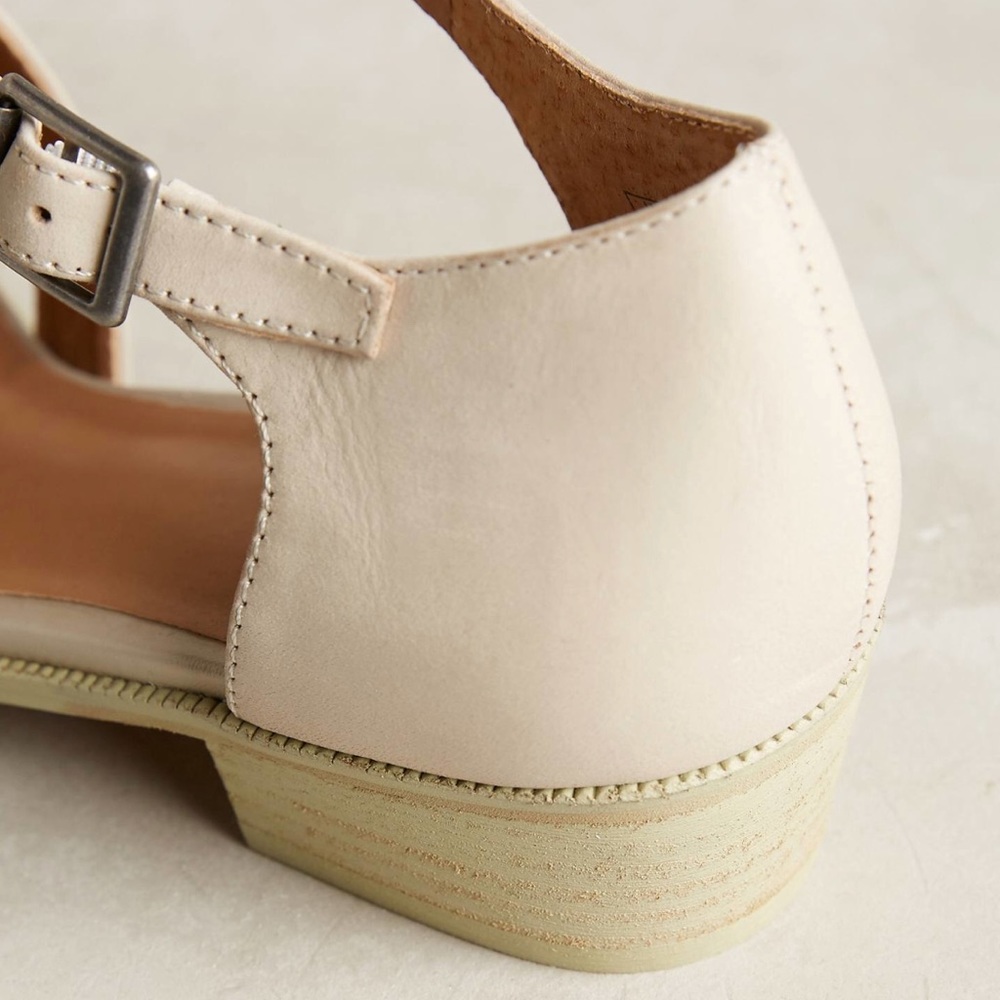 Cream Leather Cut Out Boyfriend Oxford Loafers - Picture 4 of 6